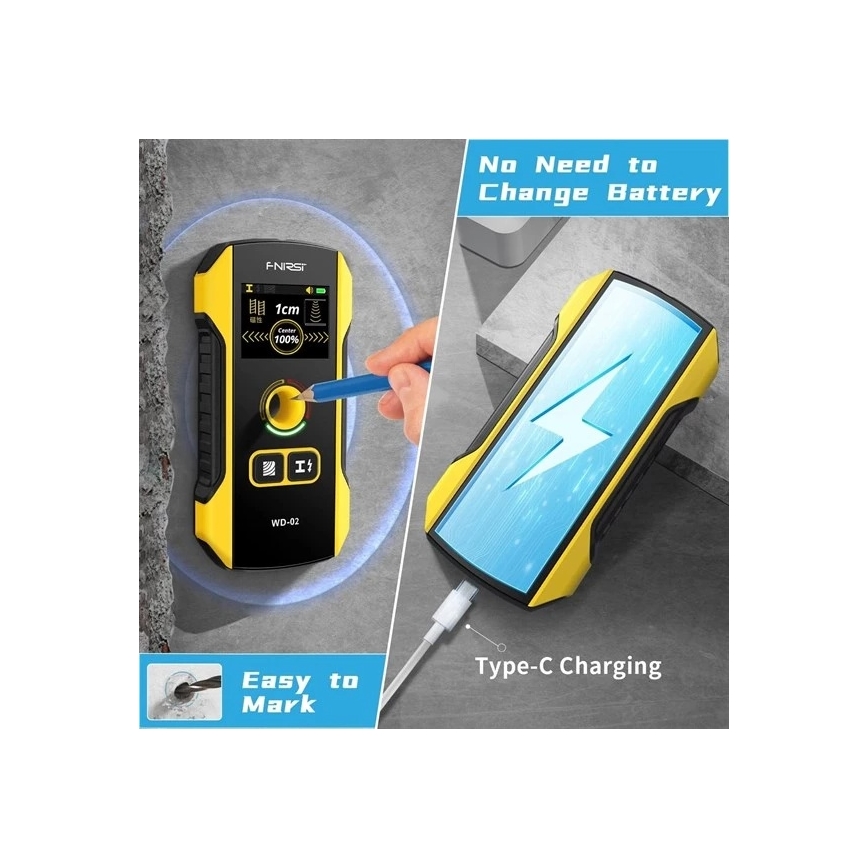 Rilevatore di metalli, tensione e disomogeneità, 300 mAh, 5V