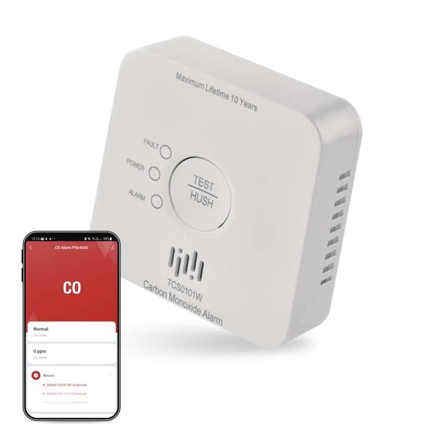 Rilevatore di monossido di carbonio GoSmart 2xAA Wi-Fi Tuya