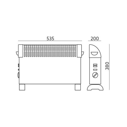 Riscaldatore a convezione SONDO 750/1250/2000W/230V
