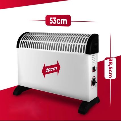 Riscaldatore elettrico a convettore 750/1250/2000W termostato