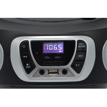 Roadstar CDR-365U/SL - Radio con FM/PLL e USB 32W/230V/4xLR14 nero/argento