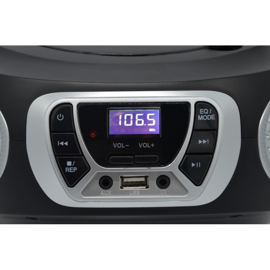 Roadstar CDR-365U/SL - Radio con FM/PLL e USB 32W/230V/4xLR14 nero/argento