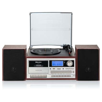 Roadstar HIF-8892 EBT - Sistema Hi‑Fi con giradischi, lettore CD e registratore a cassette, 64W/230V + telecomando