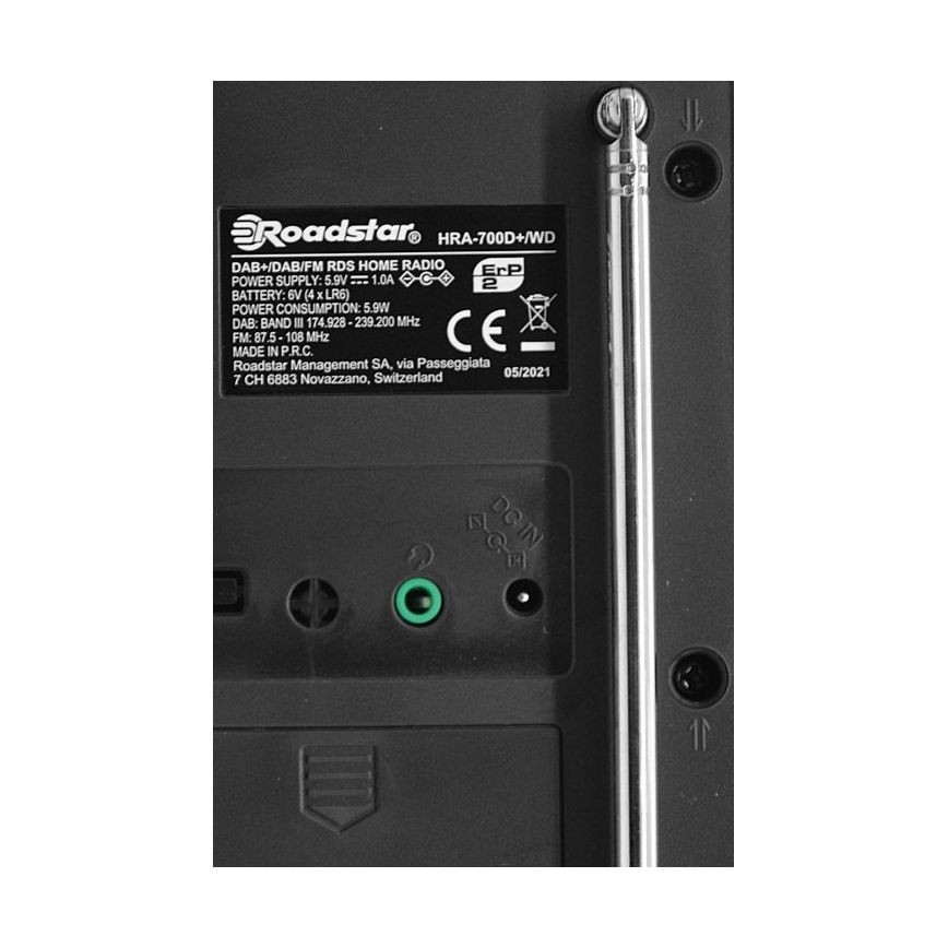 Roadstar HRA-700D+/WD - Radio con DAB+, FM e sveglia integrata 16W/230V/4xAA