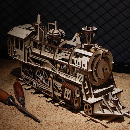 RoboTime - 3D puzzle meccanico in legno Locomotiva a vapore