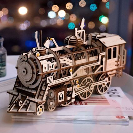 RoboTime - 3D puzzle meccanico in legno Locomotiva a vapore