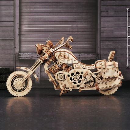 RoboTime - 3D puzzle meccanico in legno Moto cruiser