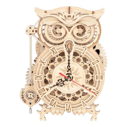 RoboTime - 3D puzzle meccanico in legno Orologio a gufo