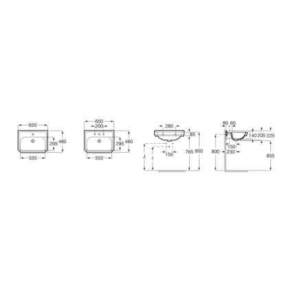 Roca A3270A1000 - Lavabo sospeso CARMEN 65x48 cm ceramica/bianco