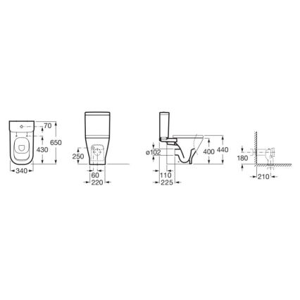 Roca A342477000 - Vaso WC GAP ceramica/bianco
