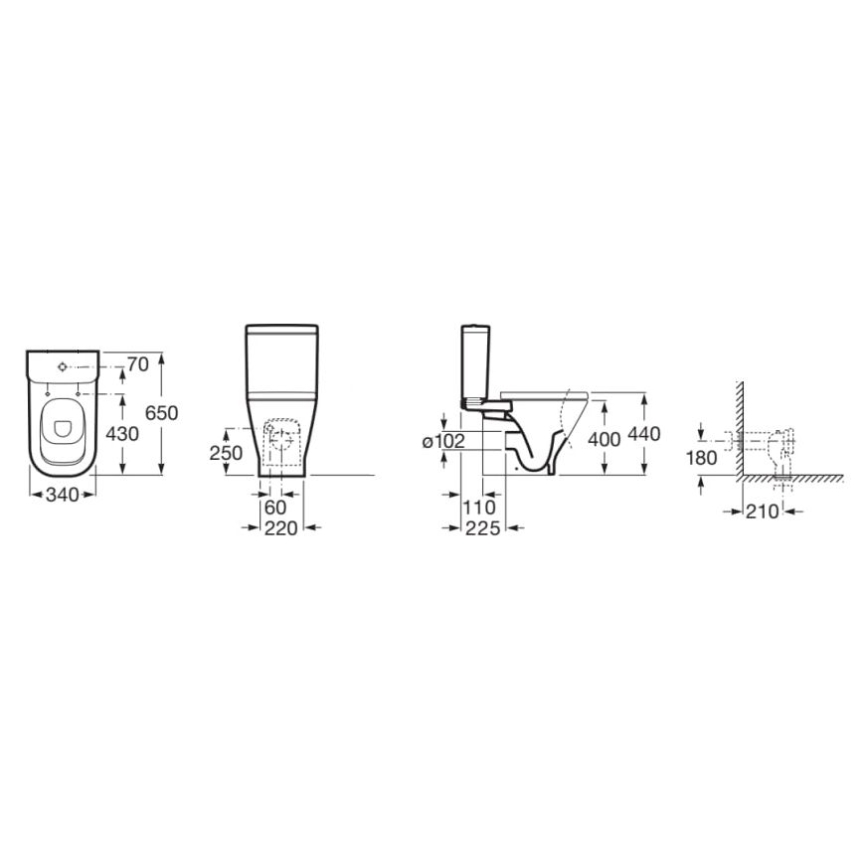 Roca A342477000 - Vaso WC GAP ceramica/bianco