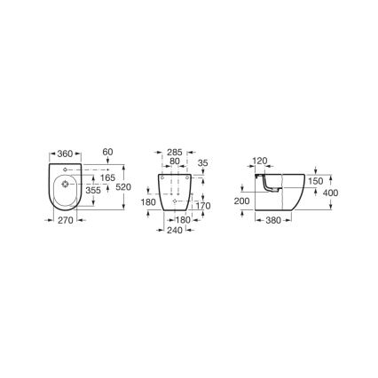 Roca A357247000 - Bidet a pavimento MERIDIAN in ceramica/bianco
