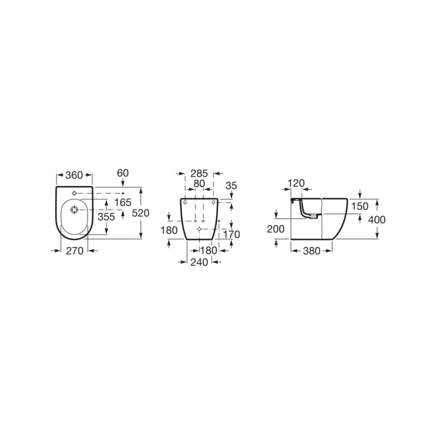 Roca A357247000 - Bidet a pavimento MERIDIAN in ceramica/bianco