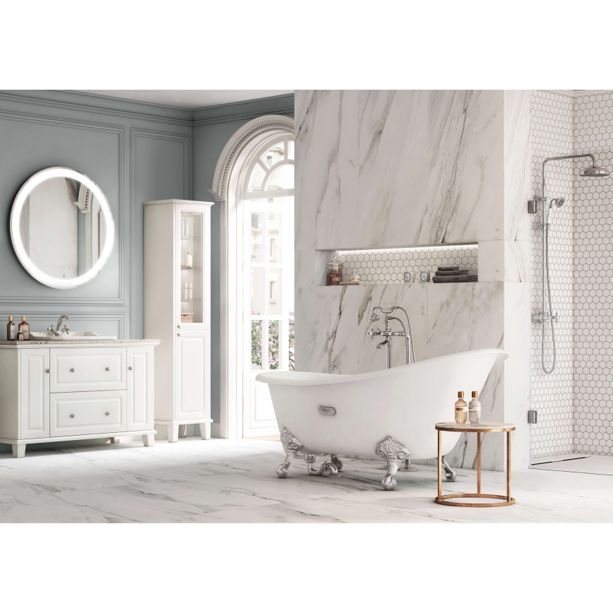 Roca A5A3A4BC00 - Miscelatore per lavabo + scarico con troppopieno CARMEN RETRO 17,8 cm cromo lucido