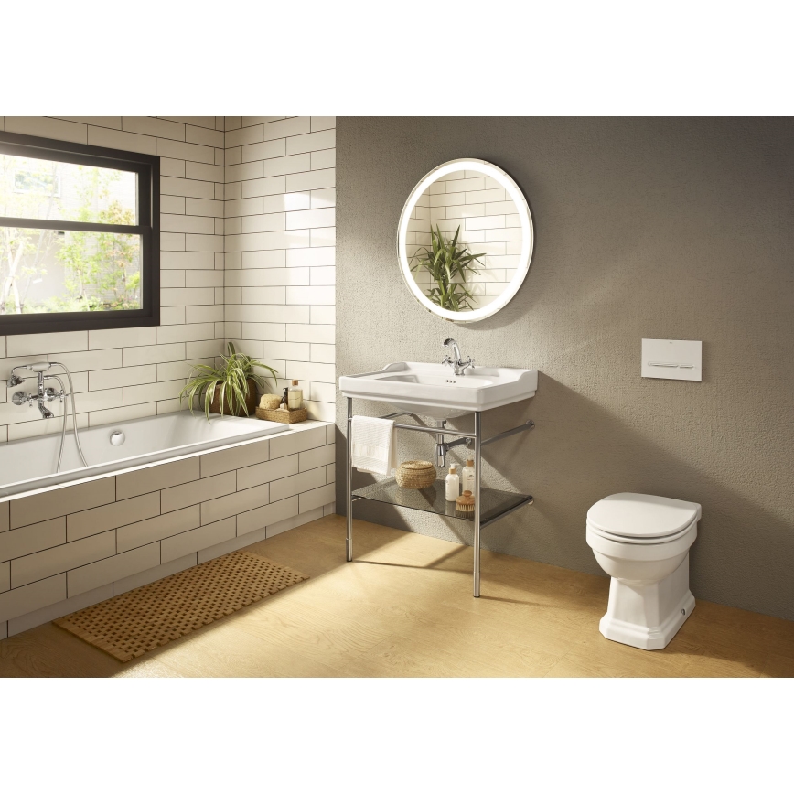 Roca A5A3A4BC00 - Miscelatore per lavabo + scarico con troppopieno CARMEN RETRO 17,8 cm cromo lucido