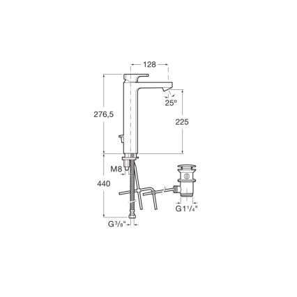 Roca A5A3G01C00 - Miscelatore per lavabo + bocca L90 27,6 cm cromo lucido