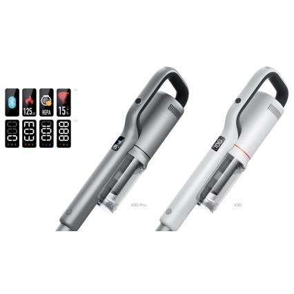 ROIDMI RI-X30PRO - Aspirapolvere a bastone 2in1 con un OLED display e accessori 435W/2500 mAh cromo opaco