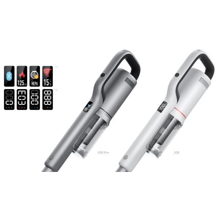 ROIDMI RI-X30VX - Aspirapolvere a bastone 2in1 con LED display e accessori 435W/2500mAh cromo opaco