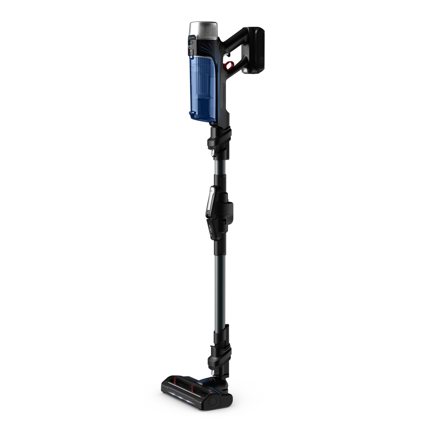 Rowenta - Aspirapolvere a bastone con uno spazzolone X-FORCE FLEX ANIMAL AQUA AUTO 4in1 250W/25,2V 2500 mAh nero/blu