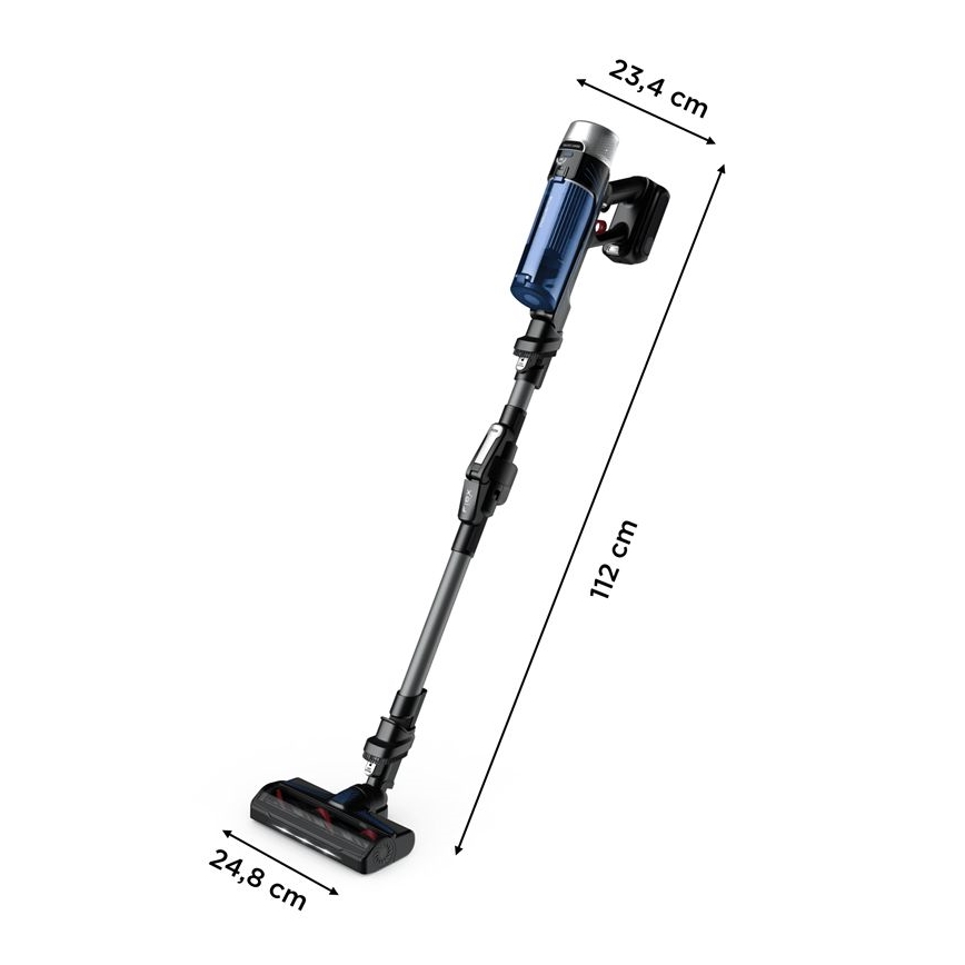 Rowenta - Aspirapolvere a bastone con uno spazzolone X-FORCE FLEX ANIMAL AQUA AUTO 4in1 250W/25,2V 2500 mAh nero/blu