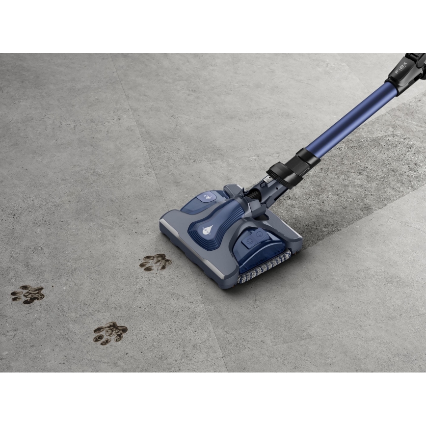 Rowenta - Aspirapolvere a bastone con mop X-FORCE FLEX ANIMAL AQUA AUTO 3 in 1 480W/32,4V 2500 mAh blu