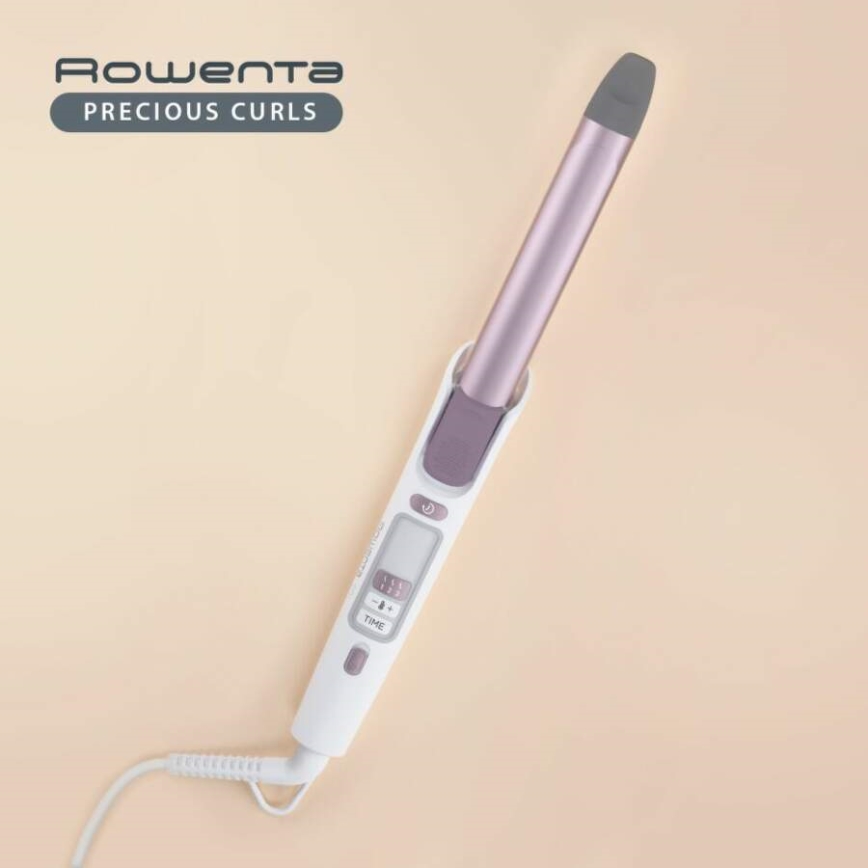 Rowenta - Ferro arricciacapelli PRECIOUS CURLS PREMIUM CARE bianco/viola