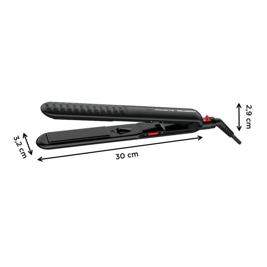 Rowenta - Piastra per capelli KARL LAGERFELD OPTILISS nero