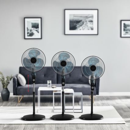 Rowenta - Ventilatore a piantana Ø 40 cm con repellente ESSENTIAL+ 60 W/230 V 130 cm nero