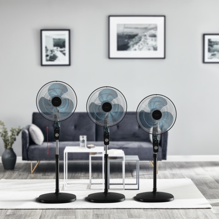 Rowenta - Ventilatore a piantana Ø 40 cm con repellente ESSENTIAL+ 60 W/230 V 130 cm nero