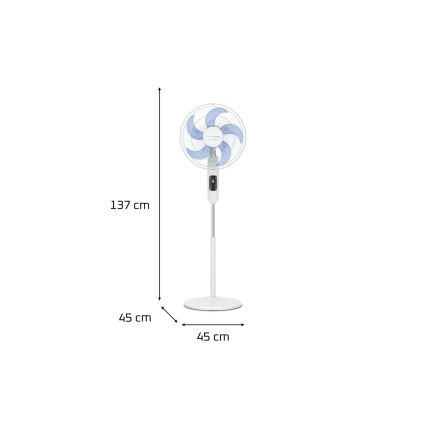 Rowenta - Ventilatore da pavimento TURBO SILENCE 55W/230V 147 cm bianco + telecomando