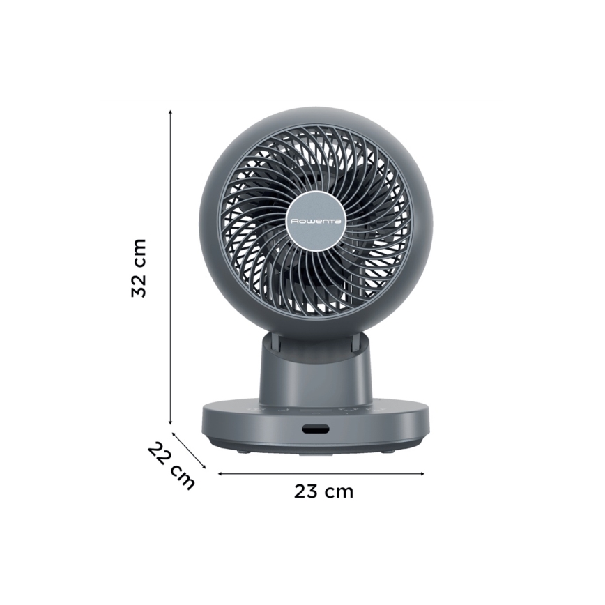 Rowenta - Ventilatore da tavolo TURBO SWIFT COMPACT 230V blu + telecomando