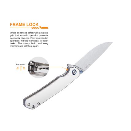 Ruike RUP801SF - Coltello tascabile pieghevole 20 cm argento
