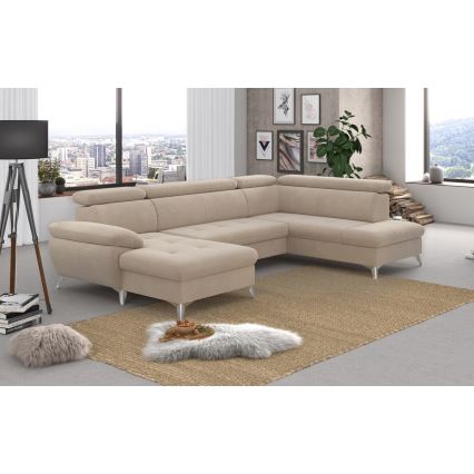 Salotto angolare pieghevole a U con contenitore CATANIA beige dx