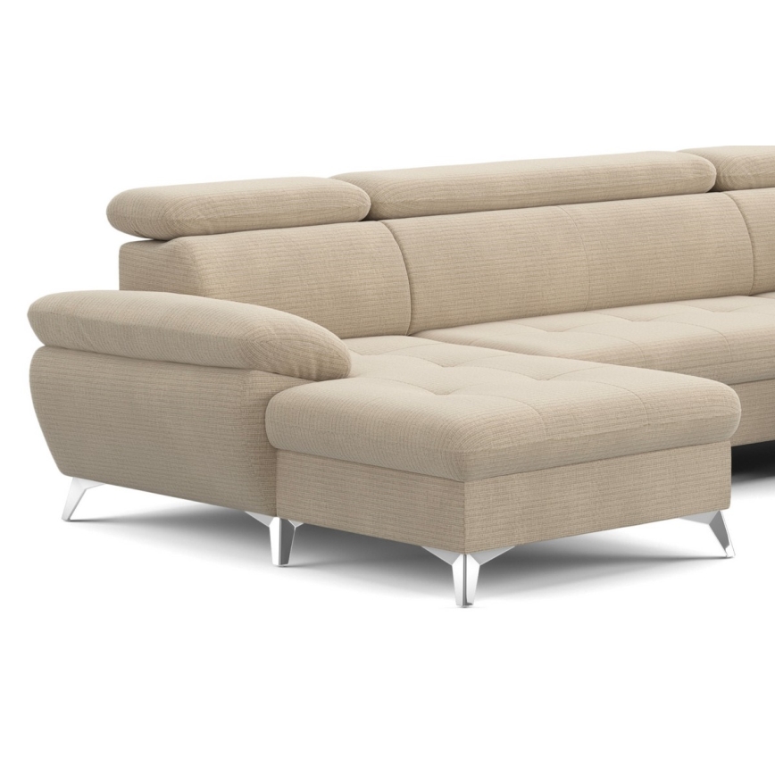 Salotto angolare pieghevole a U con contenitore CATANIA beige dx