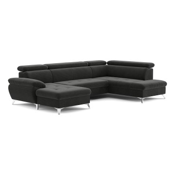 Salotto angolare pieghevole a U con contenitore CATANIA grafite dx