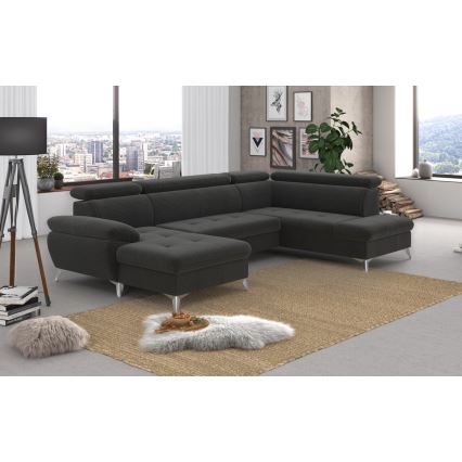 Salotto angolare pieghevole a U con contenitore CATANIA grafite dx