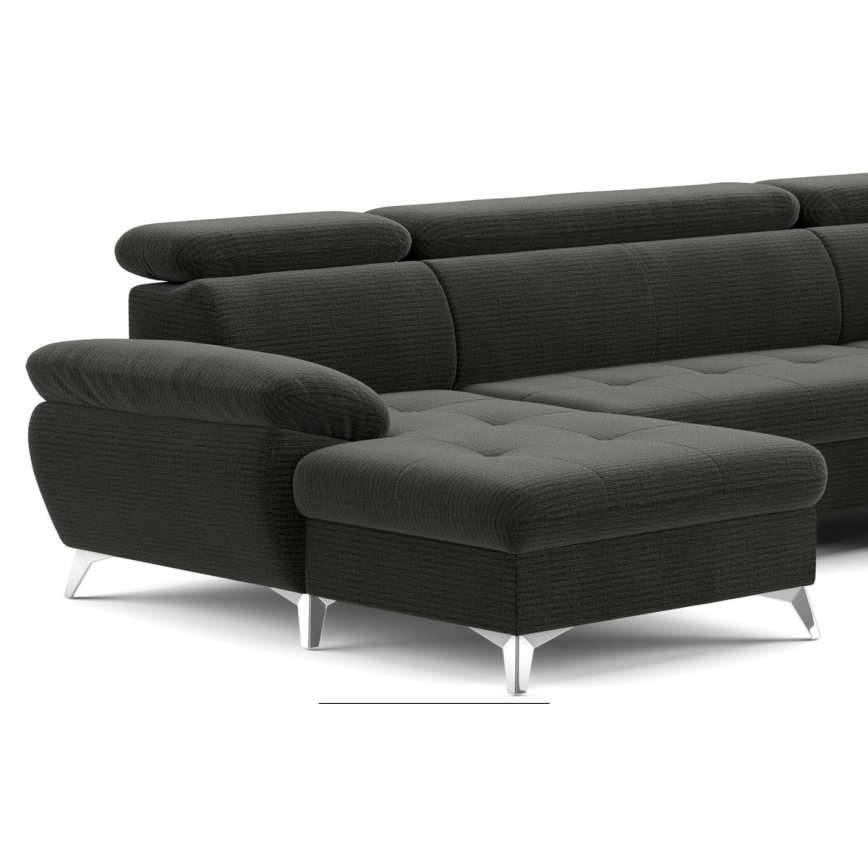 Salotto angolare pieghevole a U con contenitore CATANIA grafite dx