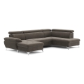 Salotto angolare pieghevole a U con contenitore CATANIA marrone  dx