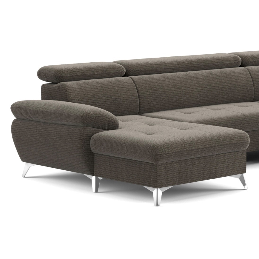 Salotto angolare pieghevole a U con contenitore CATANIA marrone  dx