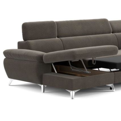 Salotto angolare pieghevole a U con contenitore CATANIA marrone  dx