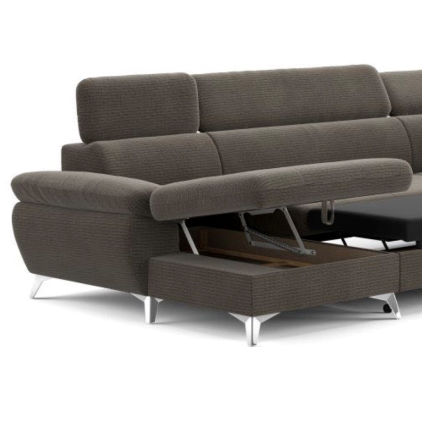 Salotto angolare pieghevole a U con contenitore CATANIA marrone  dx