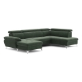 Salotto angolare pieghevole a U con contenitore CATANIA verde dx