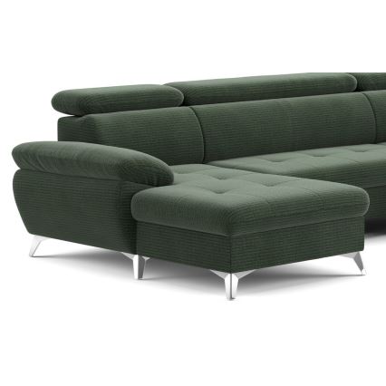 Salotto angolare pieghevole a U con contenitore CATANIA verde dx