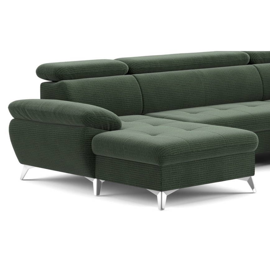 Salotto angolare pieghevole a U con contenitore CATANIA verde dx