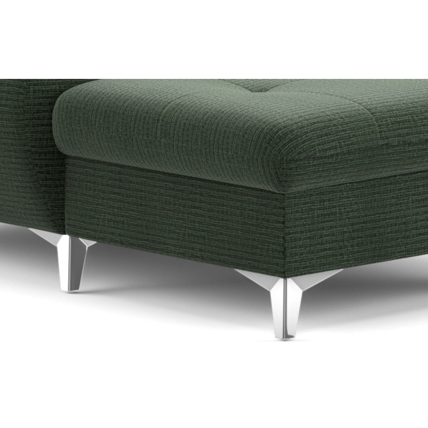 Salotto angolare pieghevole a U con contenitore CATANIA verde dx