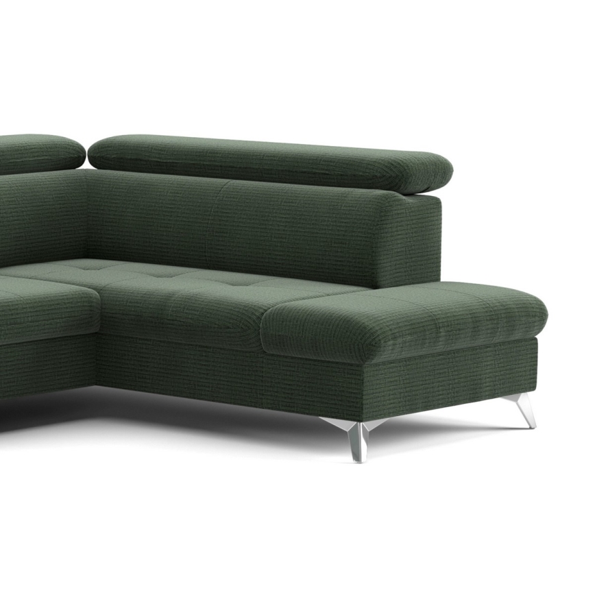 Salotto angolare pieghevole a U con contenitore CATANIA verde dx