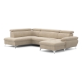 Salotto angolare pieghevole a U con vano portaoggetti CATANIA left beige