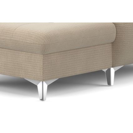 Salotto angolare pieghevole a U con vano portaoggetti CATANIA left beige