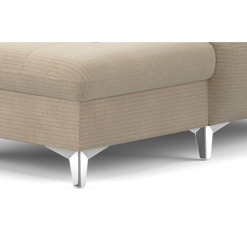 Salotto angolare pieghevole a U con vano portaoggetti CATANIA left beige