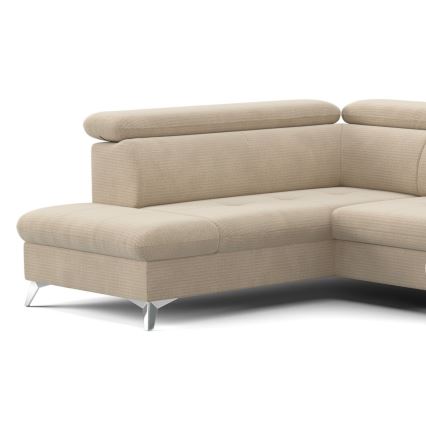 Salotto angolare pieghevole a U con vano portaoggetti CATANIA left beige